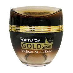Акція на Крем для обличчя Farm Stay Gold Snail Premium Cream з золотом та муцином равлика, 50 мл від Eva