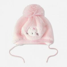Акція на Дитяча зимова шапка на зав'язках з помпоном для дівчинки C&A CD11231 42-43 см Рожева від Rozetka