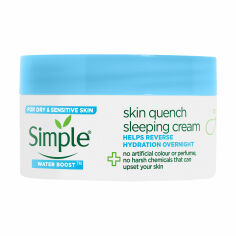 Акция на Заспокійливий нічний крем для обличчя Simple Water Boost Skin Quench Sleeping Cream, 50 мл от Eva