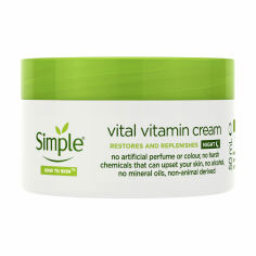 Акция на Нічний вітамінний крем для обличчя Simple Kind to Skin Vital Vitamin Night Cream, 50 мл от Eva