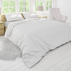 Акція на Комплект постельного белья Stripy White SoundSleep бязь Полуторный комплект від Podushka