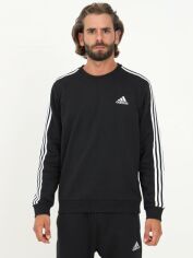 Акція на Світшот утеплений чоловічий Adidas 3 Stripe Fleece Sweater GK9106 S Чорний (4064045348370 ) від Rozetka