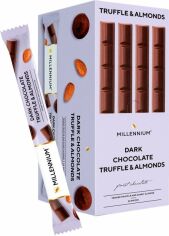 Акція на Упаковка шоколаду Millennium Чорний з трюфельною начинкою та мигдалем 38 г х 24 шт від Rozetka