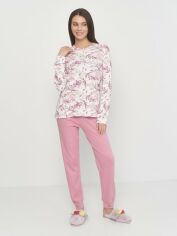 Акція на Піжама (лонгслів + штани) жіноча утеплена бавовняна Enrico Coveri EP6161 L (48) Рожевий від Rozetka