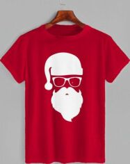 Акція на Футболка з новорічним принтом JHK Hipster Santa TSRLCMF-RD/NG L Червона від Rozetka