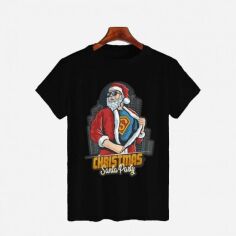 Акція на Футболка JHK Christmas Santa Party TSRLCMF-BK/NG 2XL Чорна від Rozetka