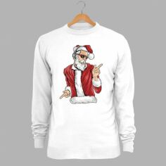 Акція на Світшот з новорічним принтом JHK Santa And Music (Санта Та Музика) SWRA290-WH/NG XS Білий від Rozetka