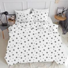 Акция на Підковдра Cosas Двоспальна 180х220 Star Big Grey-White от Rozetka