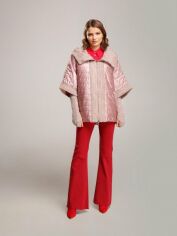 Акция на Куртка демісезонна коротка з капюшоном жіноча Alberto Bini 6011-57 36 Рожева от Rozetka