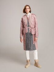 Акция на Куртка демісезонна подовжена жіноча Alberto Bini 6030 36 Рожева от Rozetka