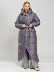 Акція на Куртка зимова довга жіноча Alberto Bini 4025-13 40 Сірий/Рожевий від Rozetka