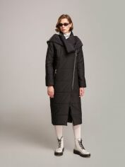 Акция на Куртка зимова довга жіноча Alberto Bini 6019-1 40 Чорна от Rozetka