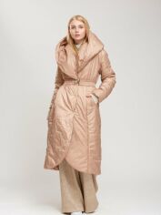 Акция на Куртка зимова довга жіноча Alberto Bini 3013-5 36 Бежева от Rozetka