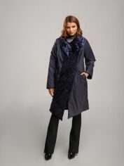 Акция на Куртка зимова довга жіноча Alberto Bini 4020-1 42 Темно-синя от Rozetka