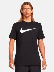 Акція на Футболка бавовняна довга чоловіча Nike Sportswear Icon Swoosh DC5094-010 M Чорна з принтом від Rozetka