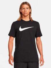 Акція на Футболка бавовняна довга чоловіча Nike M Nsw Tee Icon Swoosh DC5094-010 XL Чорна з принтом від Rozetka