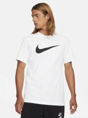 Акція на Футболка бавовняна довга чоловіча Nike ike Sportswear Icon Swoosh DC5094-100 M Біла з принтом від Rozetka