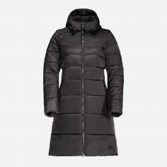 Акція на Куртка демісезонна довга з капюшоном жіноча Jack Wolfskin Eisbach Coat W 1206981_6350 XS Темно-сіра від Rozetka