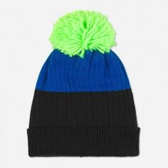 Акція на Дитяча зимова шапка-біні в'язана з помпоном для хлопчика C&A CD11105 50-52 см Синій/Салатовий від Rozetka