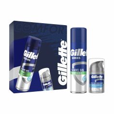 Акція на Подарунковий набір чоловічий Gillette Series Sensitive (гель для гоління, 200 мл + лосьйон після гоління, 50 мл) від Eva