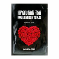 Акція на Тканинна маска детокс для обличчя Medi-Peel Hyaluron 100 Rose Energy Tox з екстрактом троянди, 30 мл від Eva