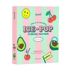 Акція на Гідрогелева маска для обличчя Koelf Cherry & Avocado Ice-Pop Hydrogel Face Mask з вишнею й авокадо, 5*30 г від Eva