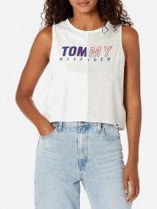 Акція на Топ Tommy Hilfiger 488908066 L Білий/Сірий від Rozetka