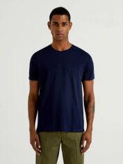 Акція на Футболка бавовняна довга чоловіча United Colors of Benetton 3U53J1F15-016 S Темно-синя від Rozetka