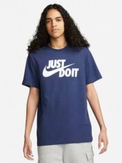 Акція на Футболка бавовняна довга чоловіча Nike M Nsw Tee Just Do It Swoosh AR5006-410 XL Синя від Rozetka