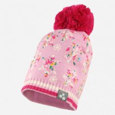 Акция на Дитяча зимова шапка-біні в'язана з помпоном для дівчинки Huppa Flake 80510000-71613 S 47-49 см от Rozetka