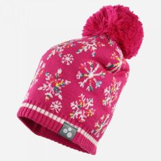 Акция на Дитяча зимова шапка-біні в'язана з помпоном для дівчинки Huppa Flake 80510000-71663 S 47-49 см от Rozetka
