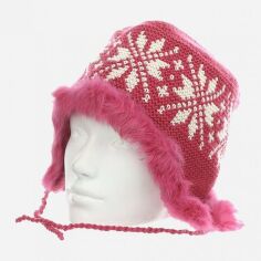 Акція на Дитяча зимова шапка в'язана на зав'язках для дівчинки TuTu LID516655 54 см Рожева від Rozetka