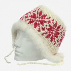 Акція на Дитяча зимова шапка в'язана на зав'язках для дівчинки TuTu LID51629 54 см Молочний/Комбінований від Rozetka
