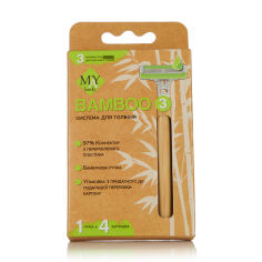 Акция на Станок для гоління MAY body Bamboo 3, жіночий, 4 змінних картриджа от Eva