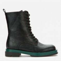 Акция на Жіночі зимові черевики високі Keddo 818150/01-06E 36 23 см Чорні із зеленим от Rozetka