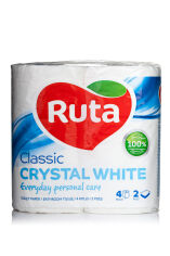 Акция на Туалетний папір RUTA Classic білий, 2-шаровий, 170 відривів, 4 рулони от Eva