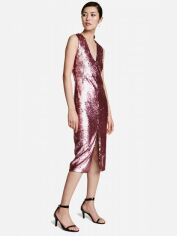 Акція на Сукня міді осіння жіноча H&M XAZ075433CMTM 38 Рожева з сріблястим від Rozetka
