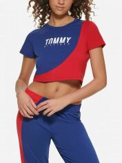 Акция на Футболка коротка жіноча Tommy Hilfiger 82577163 L Синьо-червона от Rozetka