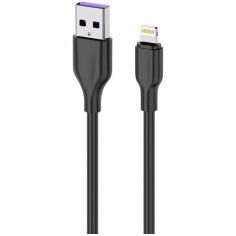 Акция на Кабель 2E USB-A - Lightning Glow 1m Black (2E-CCAL-BL) от MOYO