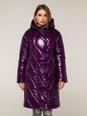Акція на Куртка зимова довга жіноча Favoritti ПВ-1289 Лак Тон 14 46 Фіолетова від Rozetka