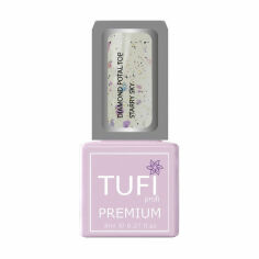 Акція на Топ для гель-лаку Tufi Profi Premium Diamond Potal Top з поталлю та шимером, Зоряне небо, 8 мл від Eva
