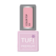 Акція на Кольоровий топ для нігтів Tufi Profi Premium Color Top 03 Рожева пелюстка, 8 мл від Eva