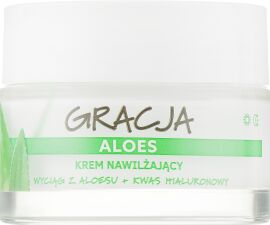 Акція на Зволожувальний крем для обличчя Gracja Aloe Moisturizing Cream з екстрактом алое та гіалуроновою кислотою, 50 мл від Eva