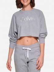 Акция на Світшот на флісі жіночий Calvin Klein 840501238 XL Сірий з принтом от Rozetka