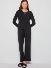 Акція на Піжама (лонгслів + штани) жіноча великих розмірів Gisela 31952 XL Black від Rozetka