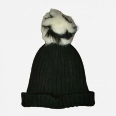 Акция на Дитяча зимова шапка-біні в'язана з помпоном для дівчинки H&M 0-1422 60 см Чорна от Rozetka