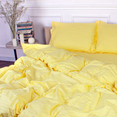 Акция на Постельное белье 30-0003 Intense Yellow сатин-страйп MirSon Семейный комплект от Podushka