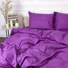 Акция на Постельное белье 30-0009 Purple сатин-страйп MirSon Kingsize комплект от Podushka