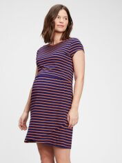 Акція на Сукня-футболка для вагітних коротка літня жіноча Gap 727240262 XS Синя від Rozetka