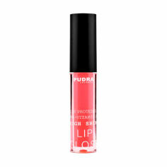 Акція на Блиск для губ Pudra Cosmetics High Shine Lip Gloss з протеїнами шовку та провітаміном B5, 06 Hot Pink, 2.5 г від Eva